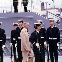 Atiyeh aboard Japanese ship with Rear Admiral Mineo Konishi