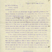 Letter from George Himes to Cyrus Walker on an article by Walker and the death of Myron Eells