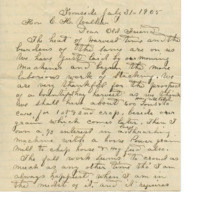 Letter from C. J. Locey to Cyrus Walker about his farm and family with a letter in different handwriting attached