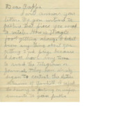 Letter from Clifford Walker to his father asking after the farm
