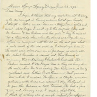 Letter from Cyrus Walker to his wife on the closure of the old mill and the unveiling of the new one