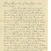 Letter from Cyrus Walker to his wife discussing problems receiving his salary