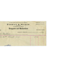 Receipt given to Cyrus Walker from Foshay and Mason, Inc., Druggists and Booksellers
