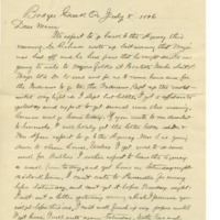 Letter from Cyrus Walker to his wife on his work in Badger Creek, Oregon