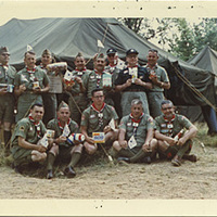 Atiyeh with other Boy Scout leaders in uniform