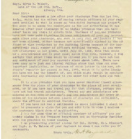 Letter from attorney Henry Hayward to Cyrus Walker informing him of pensions for veterans