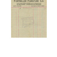 Receipt given to Cyrus Walker by Fortmiller Furniture Co.