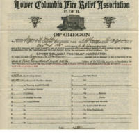 Cyrus Walker's certificate of membership to the Lower Columbia Fire Relief Association