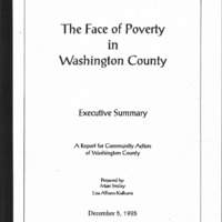 "The Face Of Poverty in Washington County" executive summary of report 
