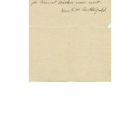 Note from Mrs. F. M. Butterfield upon receipt of money for Vernal Walker's room and board