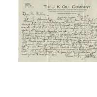 Letter from John Gill to Cyrus Walker thanking him for a correction made to a dictionary entry on the Chinook Tribe