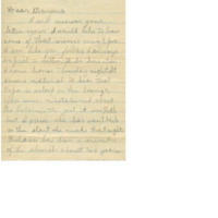 Letter from Clifford Walker to his mother while on a trip 
