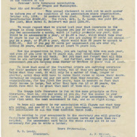 Short letter from Clifford Walker to his mother Mary Walker with documents from the Patron's Life Insurance Association