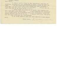 Letter from attorney Henry Hayward regarding Cyrus Walker's military position