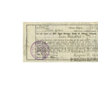 Mortgage receipt from The First Saving's Bank of Albany, Oregon for $500 to Cyrus Walker