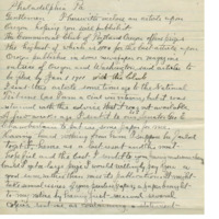 Letter from Cyrus Walker to the editors of The North American asking them to publish an article on Oregon