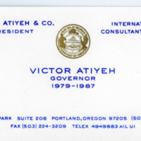 Victor Atiyeh & Co. business card