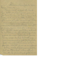 Letter from Cyrus Walker to his wife discussing a sermon and work on the farm