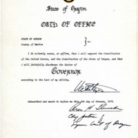 Atiyeh's gubernatorial oath of office
