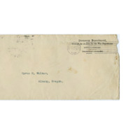 Envelope for a letter from the U. S. Treasury Department to Cyrus Walker