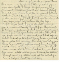 Letter from Cyrus Walker to his wife wishing her a swift recovery and sending her news of the children